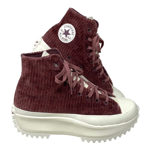 Converse Run Star Hike High Top Velvet Wine Women's Size Sneakers A03252C - Picture 1 of 8